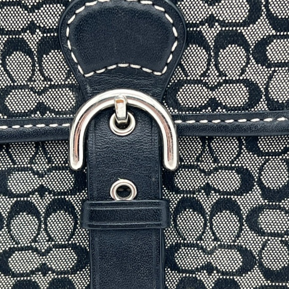 Coach Soho Black Mini Signature Clutch Wristlet Skinny Front Buckle - Picture 3 of 16